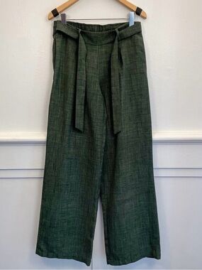 Harlowe & Graham Forest Green Wide-Leg Trousers with Belt – Size Small (NWT)